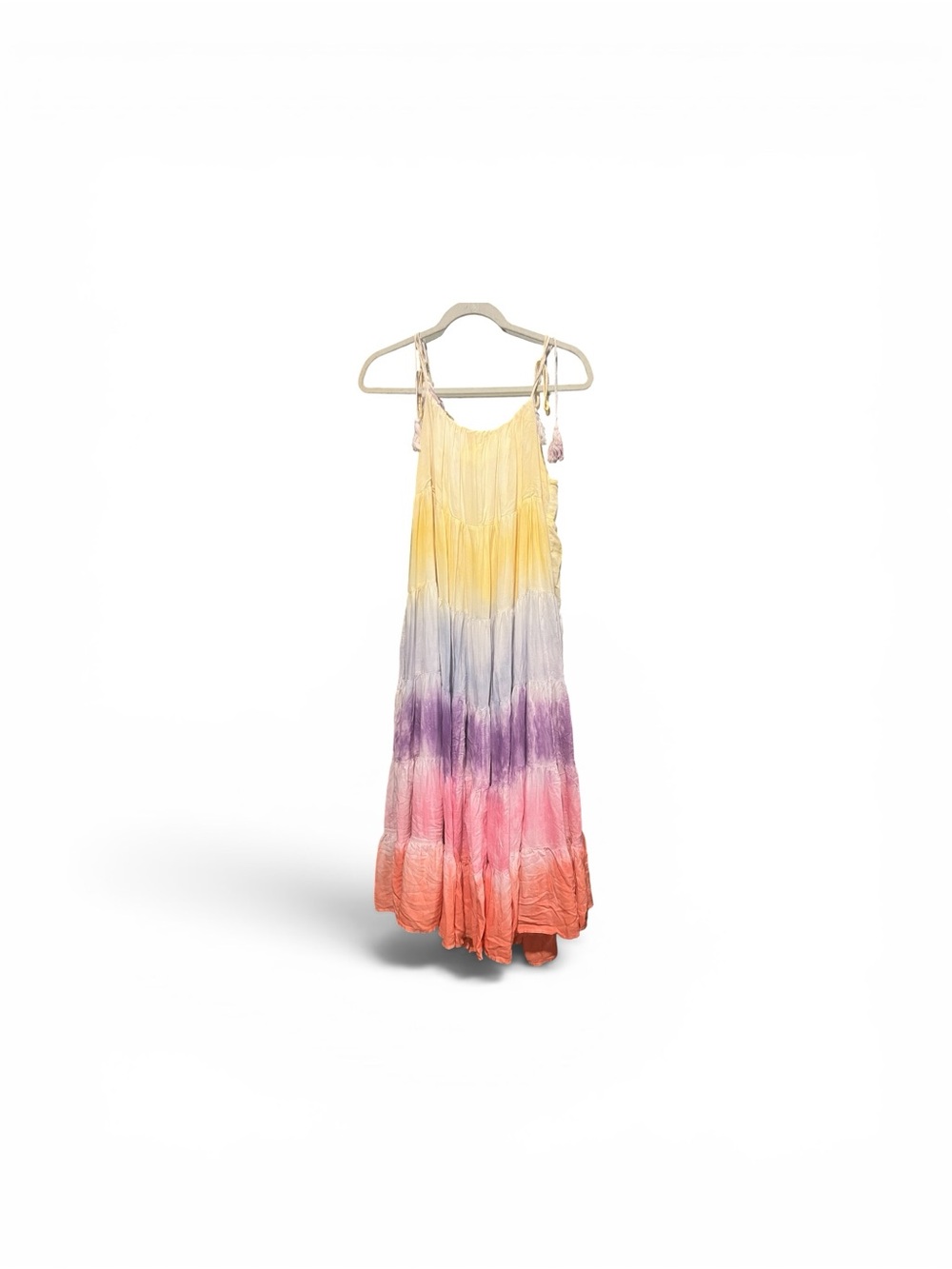 Storia Yellow Purple Pink Orange Ombre Maxi Dress